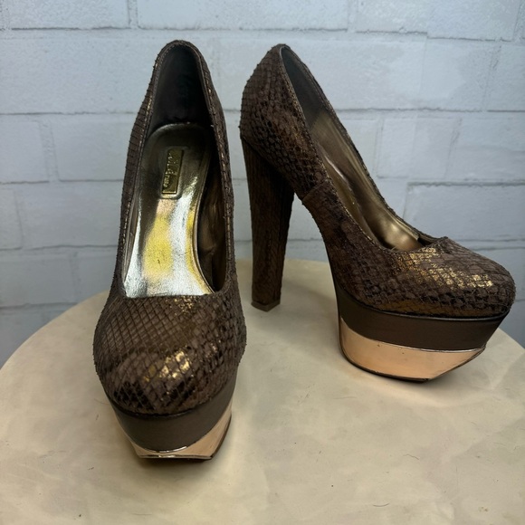 WildPair - metallic python chunky block heel platforms - Picture 5 of 13